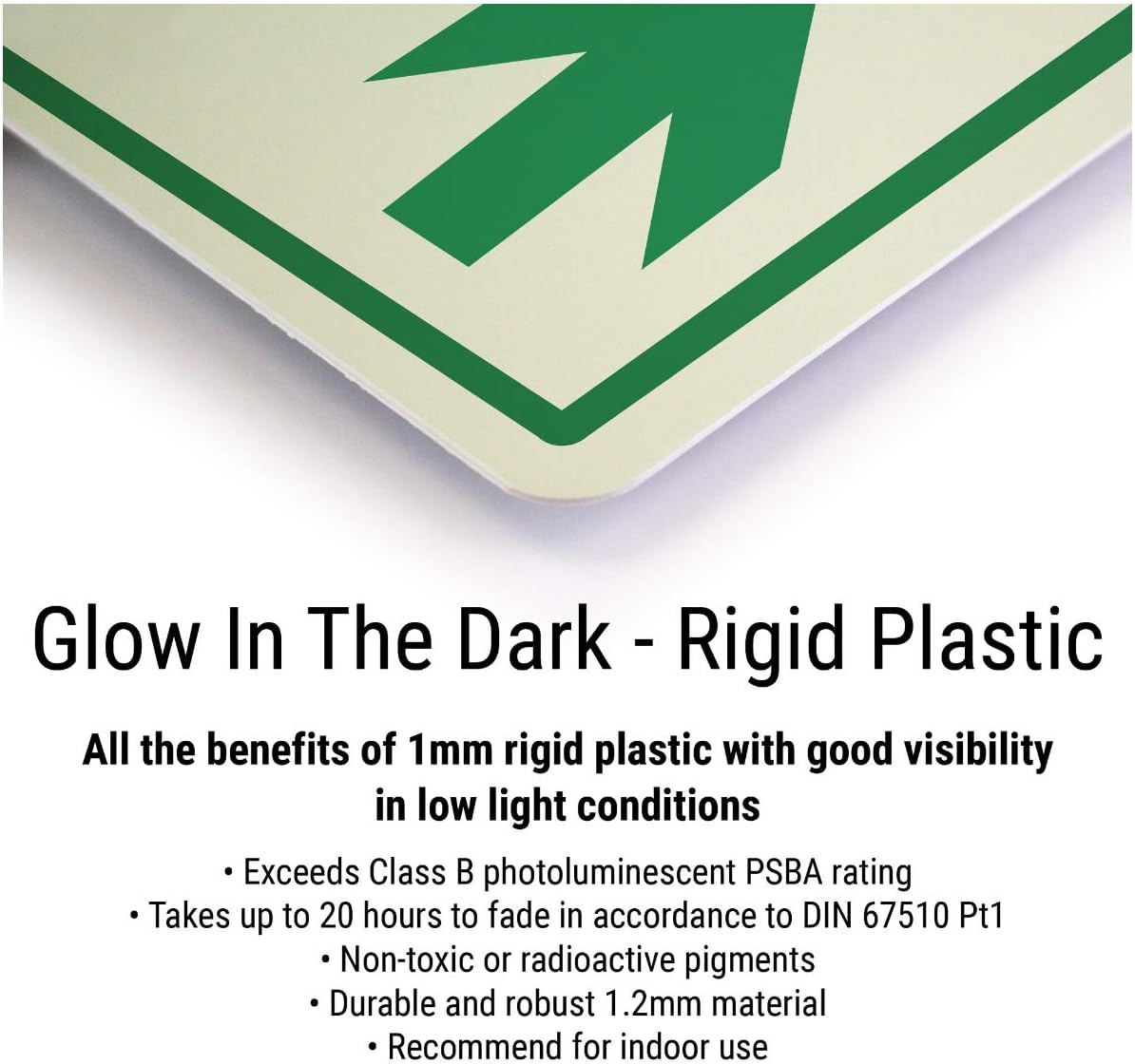 V Safety 11004AJ-G Glow In The Dark Co2 Id Fire Extinguisher Sign - 100mm x 280mm - Rigid Plastic, Black/Green/Red - Image 3