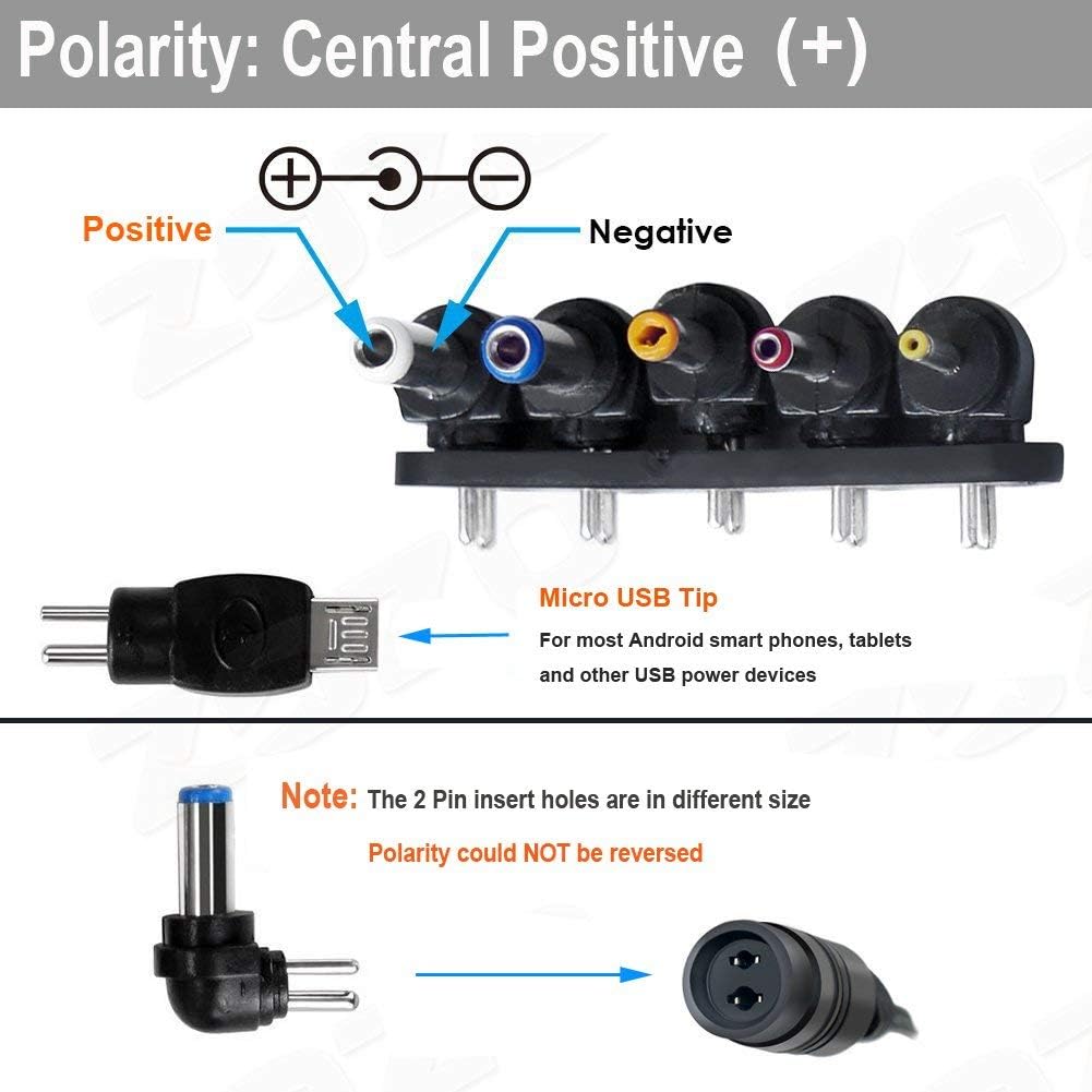 Universal AC Adapter, ZOZO 12W 3V 4.5V 5V 6V 7.5V 9V 12V Regulated Multi Voltage Switching Replacement Power Supply for Household Electronics Routers Speakers CCTV Cameras Smart Phone USB: Camera & Photo