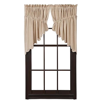 VHC Brands Millie Prairie Swag Scalloped Lined Set of 2 36x36x18