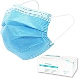 Disposable Protective Face Mask, Breathable 3 Ply Masks with Earloops，with Melt-Blown Cloth (Blue 50pcs)