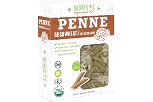 Big Green Organic Food- Organic Buckwheat Penne, 8.8oz, 100% buckwheat, Gluten-Free, Non-GMO, Vegan (1)