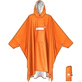 ANYOO Hooded Rain Poncho for Adults Waterproof Lightweight Rain Coat for Men Women Reusable Rain Jacket for Emergency Outdoor
