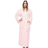 Arus Women's Hooded Classic Bathrobe Turkish Cotton Robe with Full Length Options