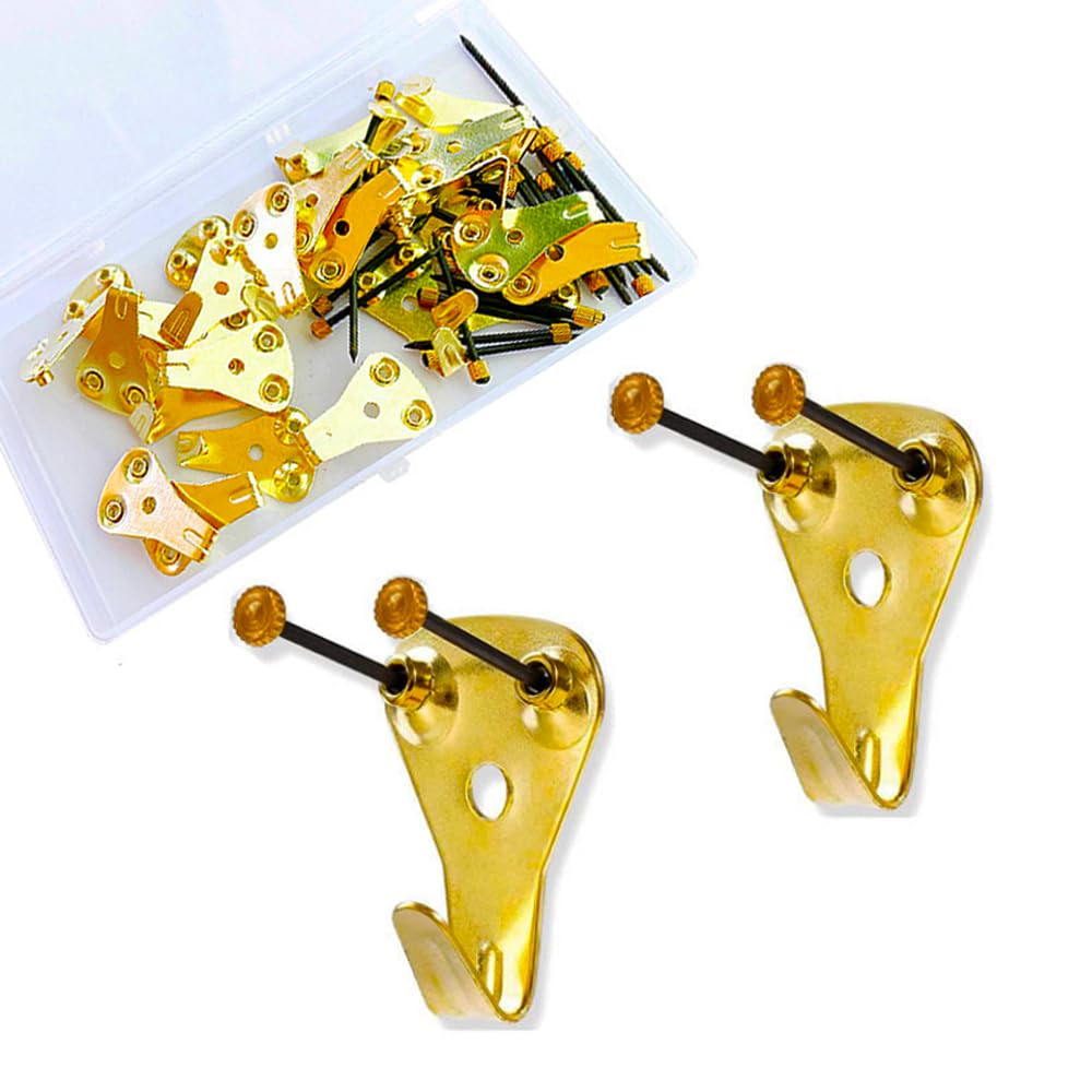 WAenZeeNH 20 Piece Sets Heavy Duty Picture Hooks Hold 50LBS Picture Hanging Hooks with Nails Photo Frame Hangers for Hard Walls
