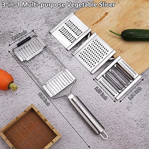 Multi Purpose Vegetable cutter Cheese Grater,Flat Handheld 3 adjustable