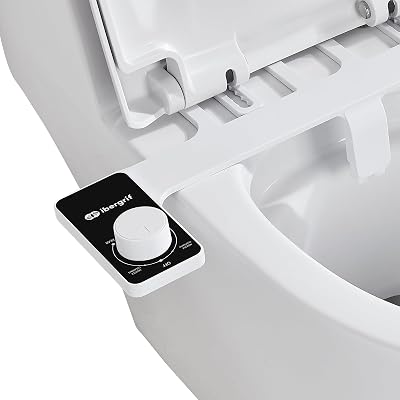 Bidé para WC com bico retrátil duplo, bidé portátil para sanita não elétrica, adaptador para sanita, com jato de água fria, pressão de água ajustável e fácil de instalar, M41050