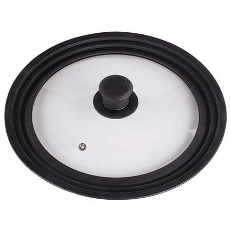 Xavax Universaldeckel (Silikonring für Töpfe und Pfannen mit 24, 26 und 28 cm Durchmessser, Dampfloch, abgestuftes Randdesign