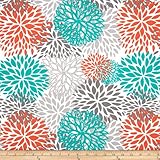 Premier Prints Indoor/Outdoor Blooms Pacific Fabric By The Yard