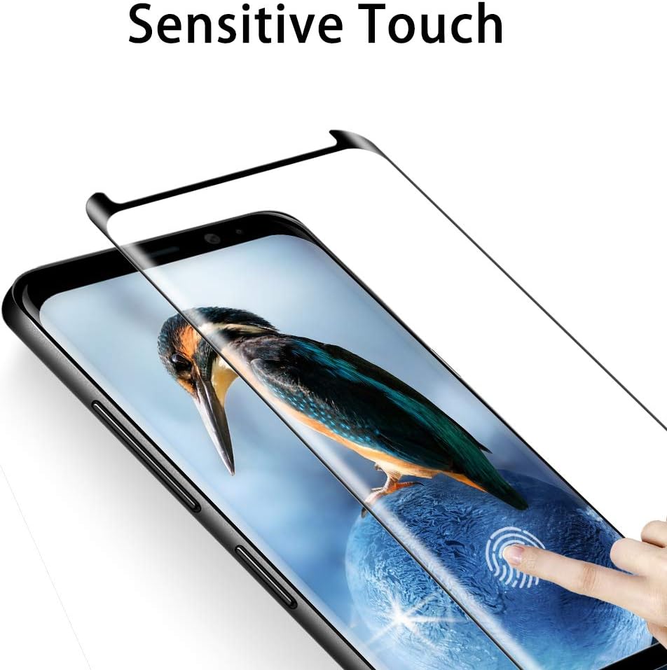 Galaxy S8 Screen Protector Tempered Glass (2 Pack), OTAO 3D Curved Dot Matrix Glass Screen Protector for Samsung Galaxy S 8 with Installation Tray [Case Friendly]