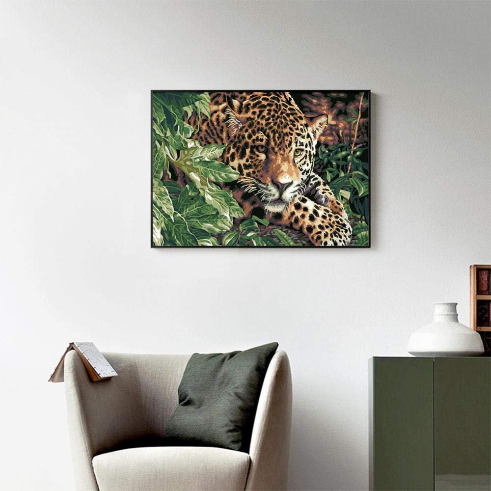 YIYEBAOFU DIY Pintar por números Leopardo de árbol Escondido Pintura