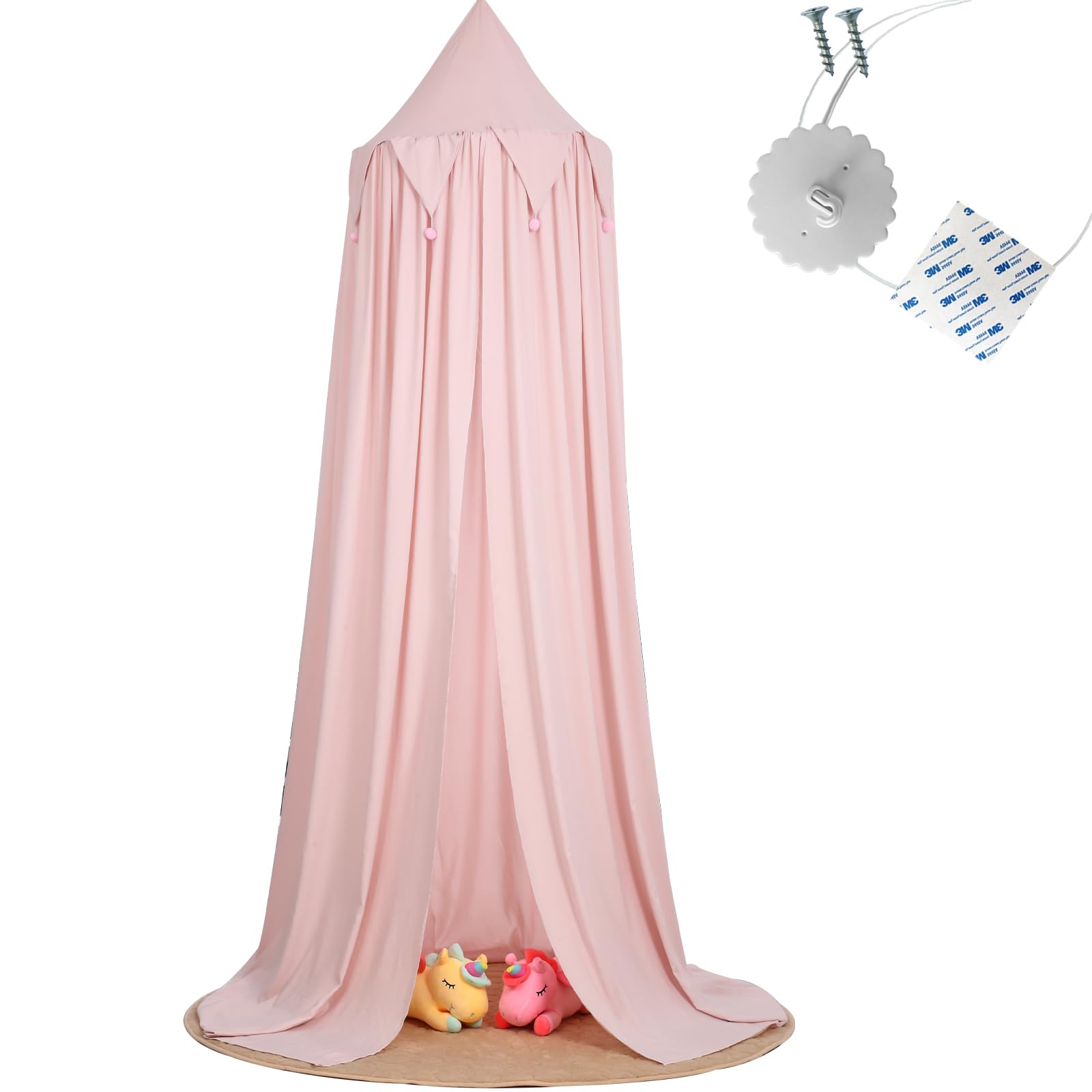 MRWiZMS Bed Canopy | Kids Bedroom Accessories for Reading Den, Play Area, Nursery Decoration | Gift for Baby Shower, New Baby, Older Child (Pink)