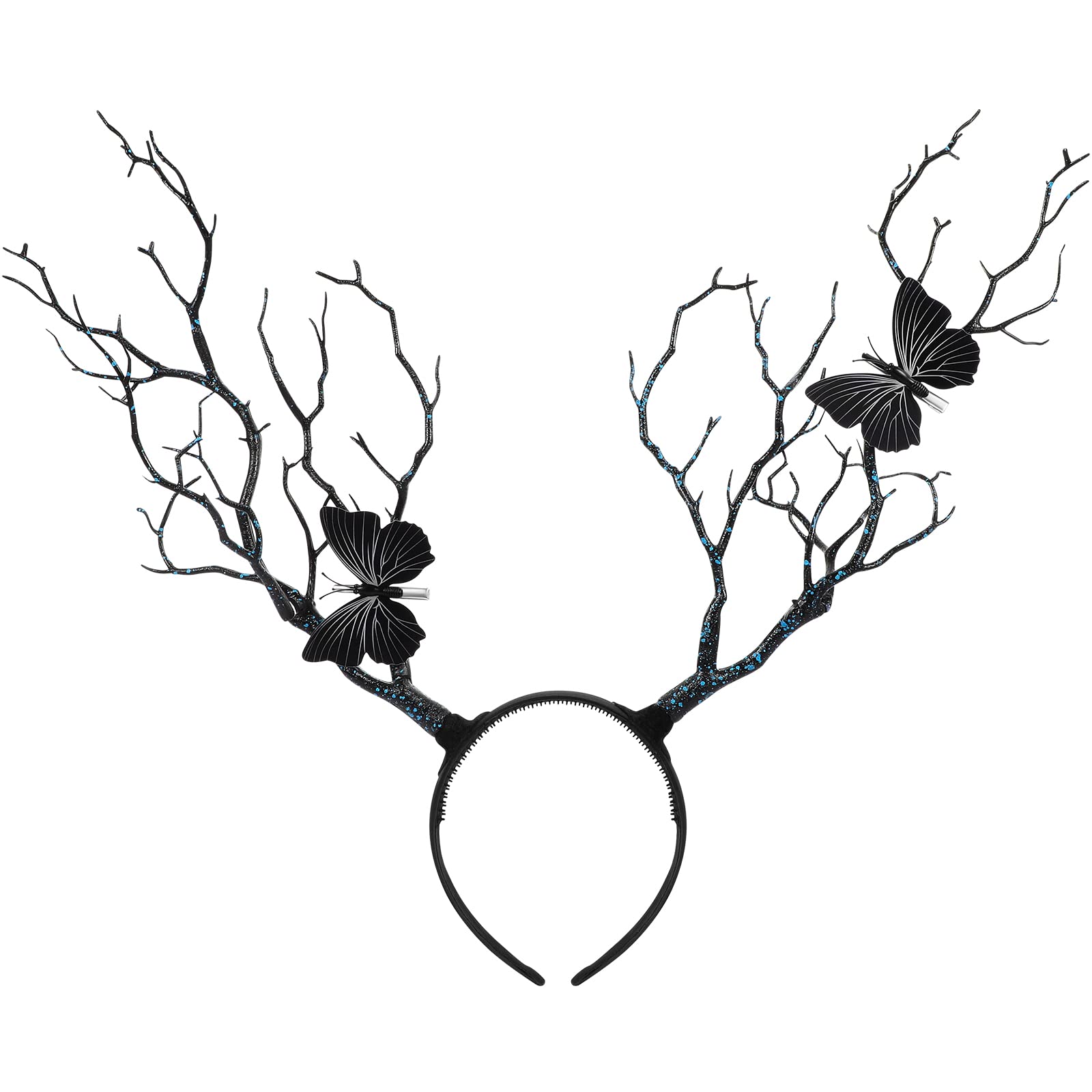 Lurrose Antler Headband Large Tree Branches Halloween Headpiece for Women Girls Costume Party Photo Props