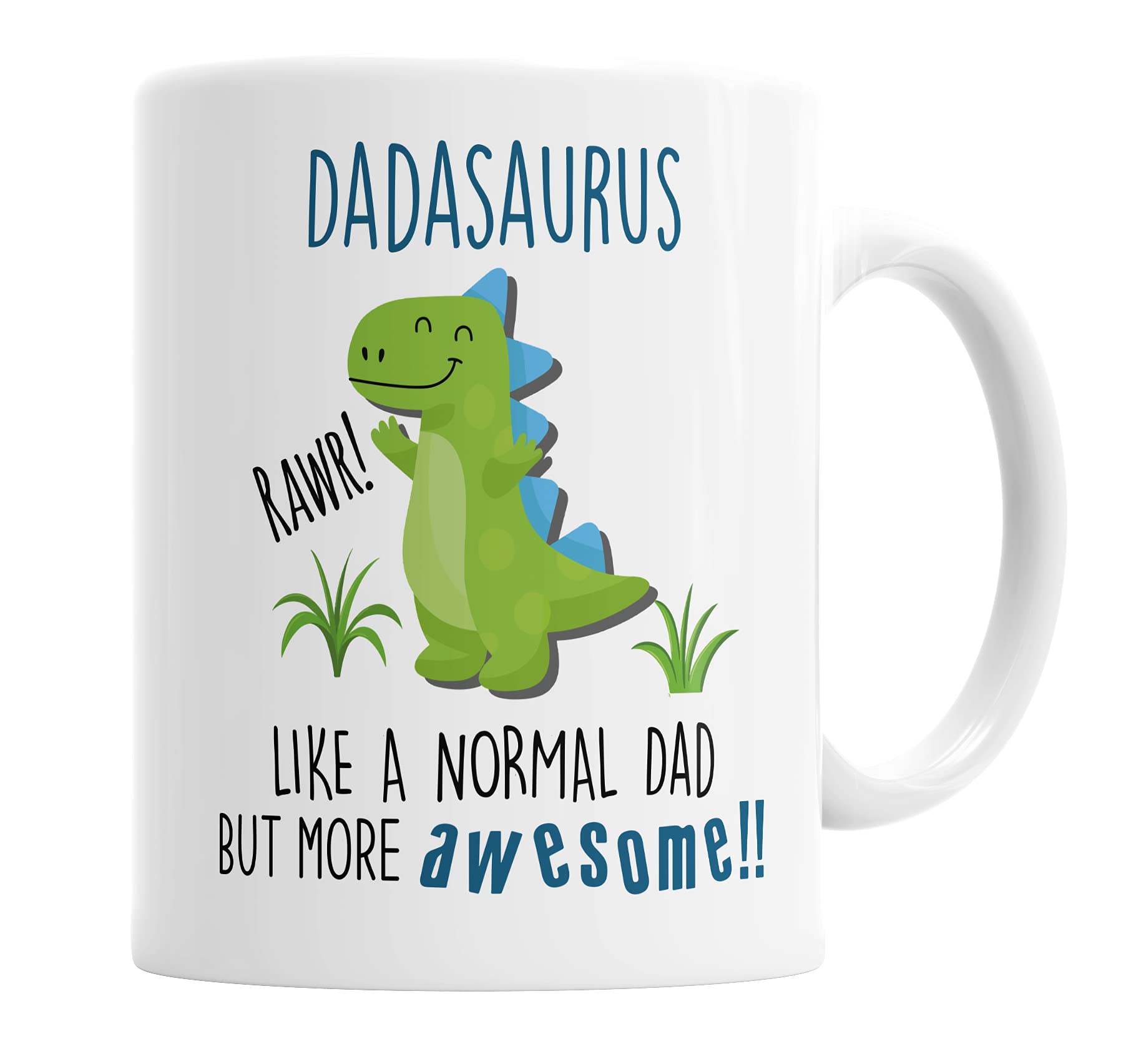 Dadasaurus Mug Dad Dinosaur Cup for Fathers Day Birthday Christmas Funny Mug Present for Dad