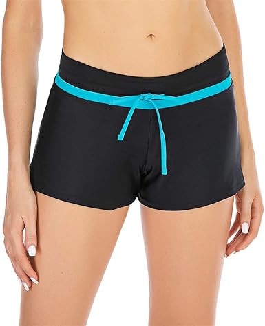 high waisted swim shorts amazon