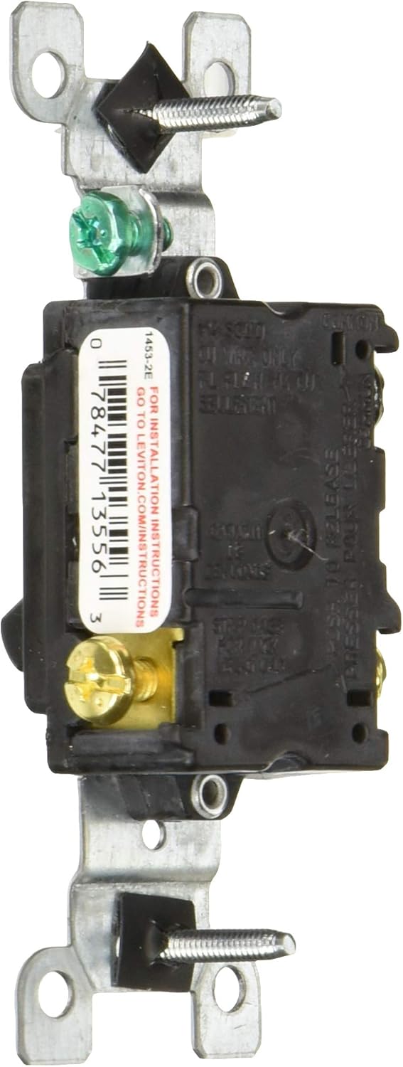 Leviton 1453-2WM 15 Amp, 120 Volt, Toggle Framed 3-Way AC Quiet Switch, Residential Grade, Grounding, Quickwire Push-In & Side Wired, 6-Pack, White: Home Improvement