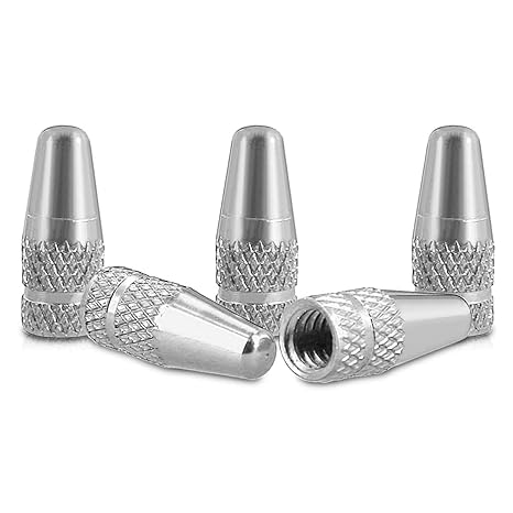 kwmobile 5X Fahrrad Ventilkappen Abdeckung - Fahrradventil Sclaverandventil Metall Kappen - Mountainbike Rad Ventildeckel in 