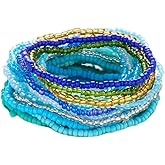 GYRMMUE Vintage Elastic Beaded Bracelets for Women Bohemian Stackable Stretch Bracelets Colorful Boho Charm Bracelet Sets Trendy Lightweight Hypoallergenic Jewelry Handmade Birthday Holiday Jewelry