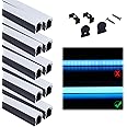 Muzata 10Pack 3.3FT/1M Excellent Spotless LED Channel System with Milky White Cover Black Aluminum U Shape LED Strip Diffuser Channel U108 BW 1M