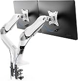 HUANUO White Dual Monitor Arm Desk Mount 13-32 Inch 75/100 VESA