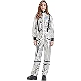 Colorful House Women Astronaut Onesie Adult Astronaut Costume White Space Suit Costume Halloween Spaceman Jumpsuit Outfit