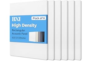 BXI Sound Absorber - 16 X 12 X 3/8 Inches 6 Pack High Density Acoustic Absorption Panel, Sound Absorbing Panels Reduce Echo R
