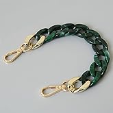 HEYXI HEYIXI Bag Handle Chain Acrylic Resin Handbag Strap Shoulder Purse Replacement 28cm, Beige,green,transparent White