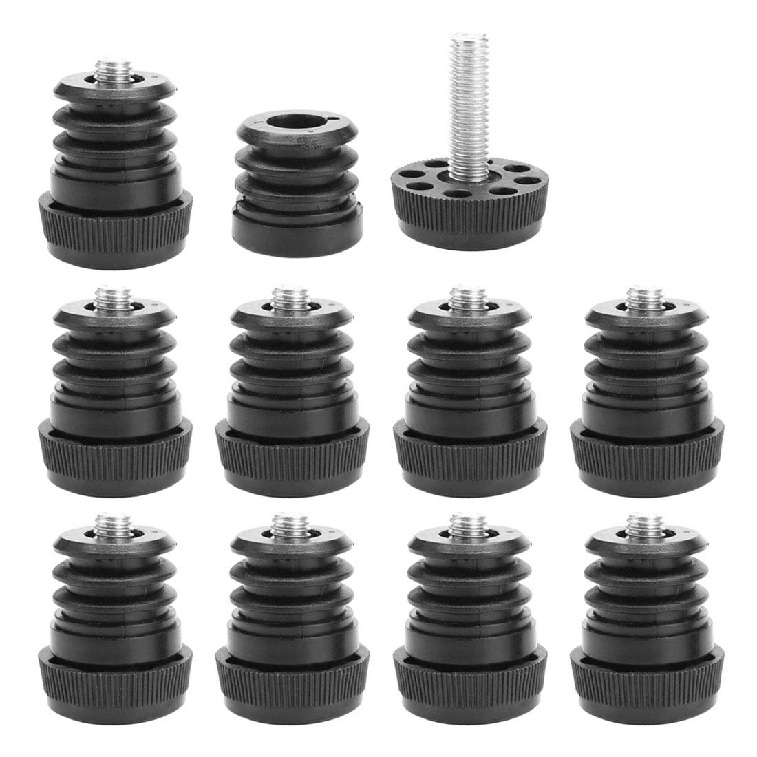 Sourcingmap Leveling Feet 1" 25mm OD Round Insert Furniture Adjustable Leveler 10 Sets