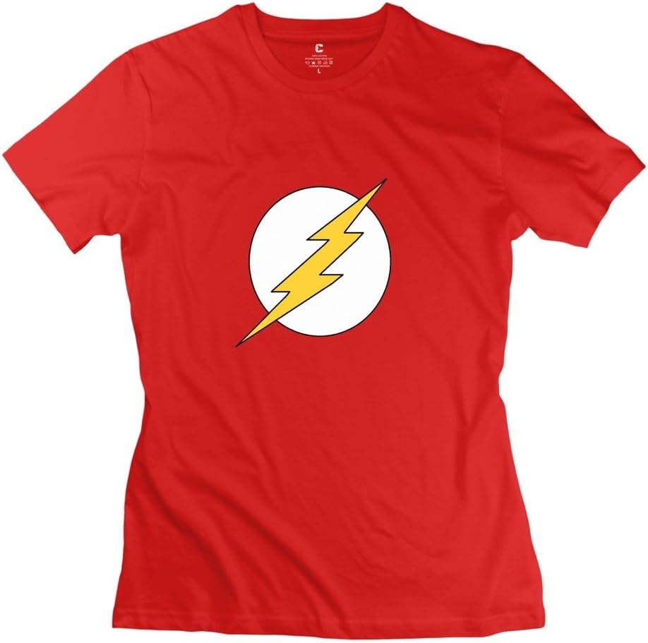 Girls Bing Bang Theory Sheldon Cooper Flash Logo T Shirt - Hot Custom Red T Shirt