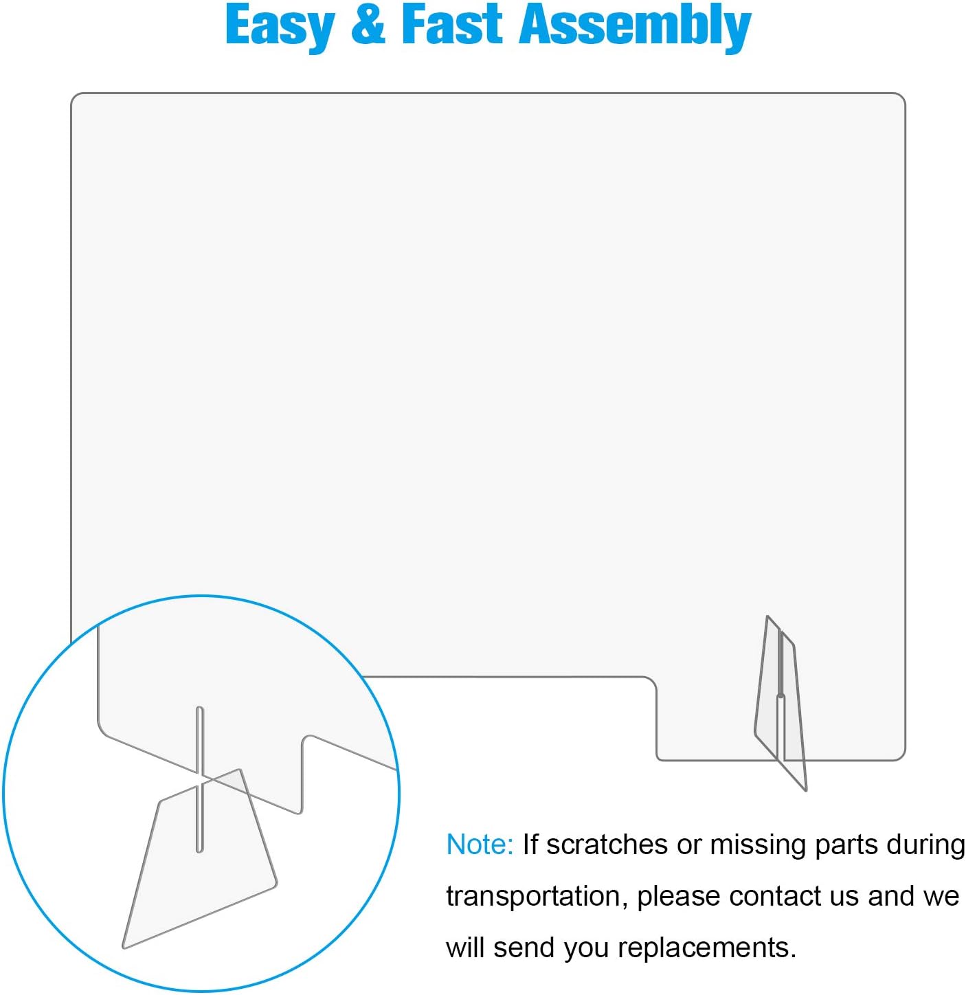 Sneeze Guard for Desk, Plexiglass Shield for Desk Economy 32"Wx24"H Protective Freestanding Clear Acrylic Shield, Portable Plexiglass Desk Shield for Retail, Office, Countertop: Home Improvement