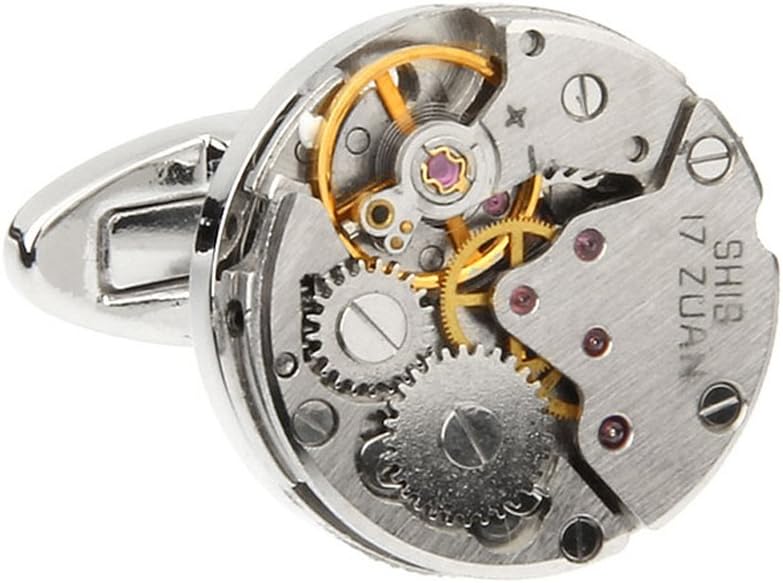 FoMann Steampunk Cufflinks Watch Movements Mechanism Cufflinks