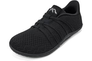 Sosenfer Women's Wide Toe Box Minimalist Barefoot Shoes Hands Free Slip On Sneakers Knit Zero Drop Sole Walking Shoes