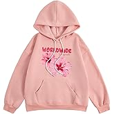 SweatyRocks Women's Floral Graphic Hoodies Long Sleeve Oversized Sweatshirts Cute Pullovers with Pocket