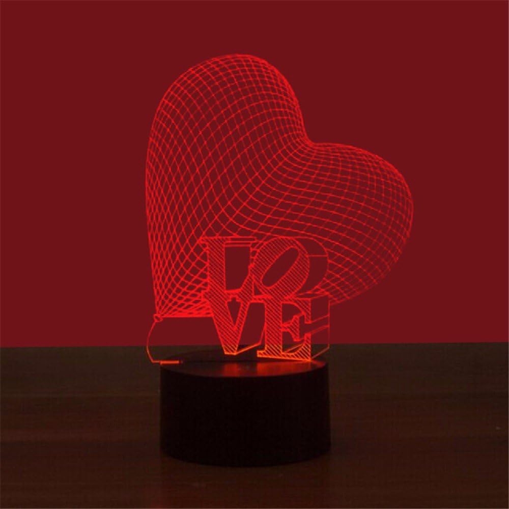 WHLQXD Acrylic Fashion Love Ball Small Lamp 3D Lamp Light Lamp Lamp Nightlight Creative Vision Colour Mood Lights