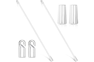 YOOKEER 2 Pieces Blind Wand Vertical Blinds Replacement Parts Blind Stick Rod with Hook and Grip Clear for Window(Plastic,36 Inch)