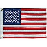 TAYLOR MADE PRODUCTS 50-Star US Boat Flag, 16" x 24", American Red, White & Blue, Stars and Stripes, Water-Repellent Fade-Resistant 200-Denier Nylon Fabric, Brass Grommets - 2424
