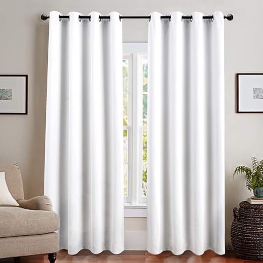 Amazon Com Jinchan White Blackout Curtain Liner For Living Room