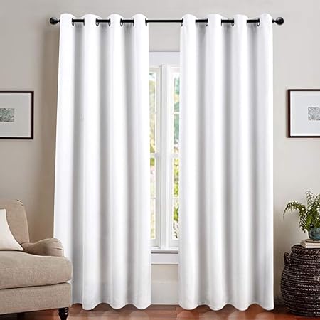 Amazon Com Jinchan Blackout Curtain Liner Thermal Insulated White