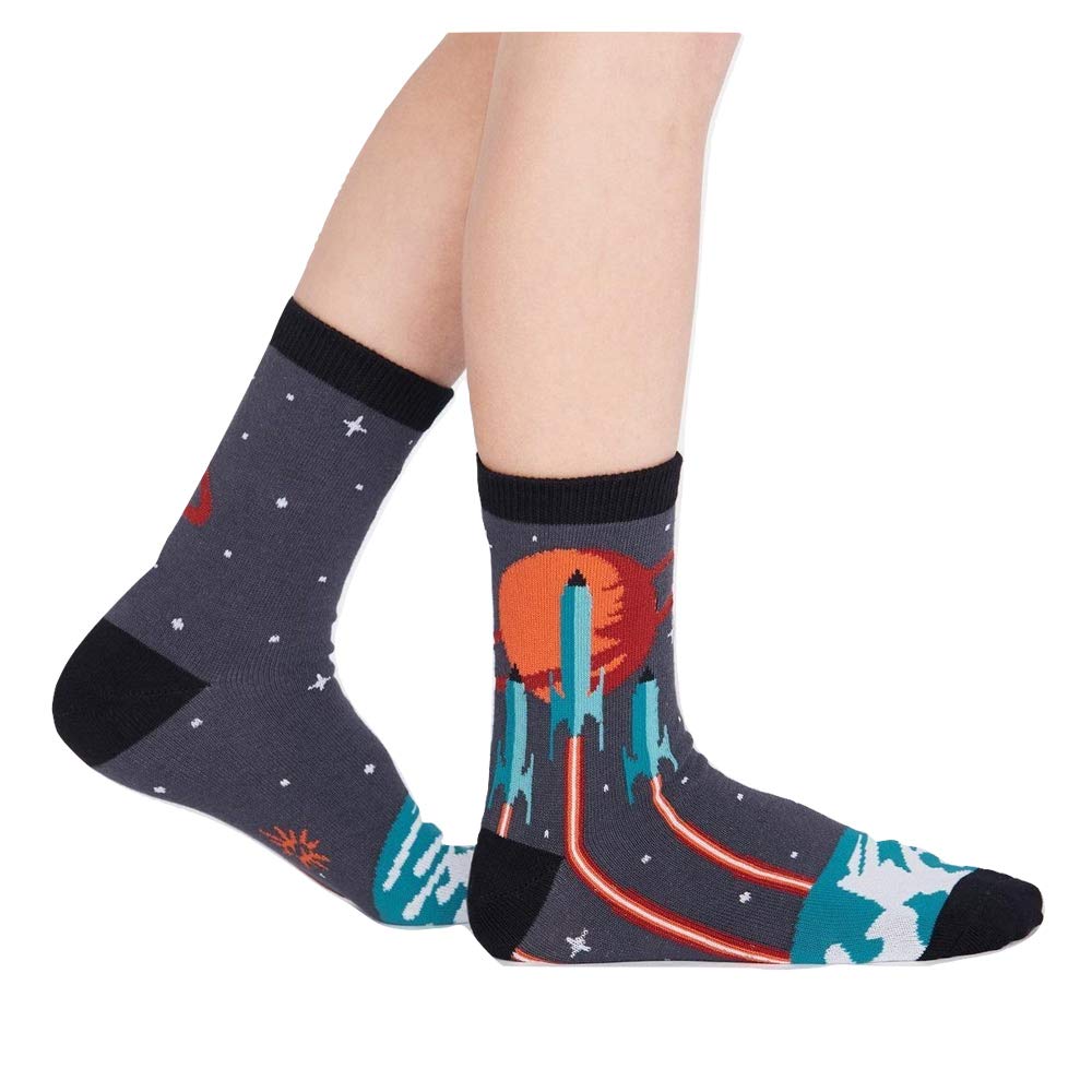 Sock It To Me, Launch from Earth, Junior Crew Socks, Galaxy