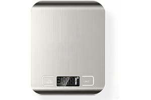 Digital Kitchen Scale 11lb/5kg Food Scale with 1g/0.1oz Precision, Stainless Steel Platform, Electronic Scale for Cooking Bak