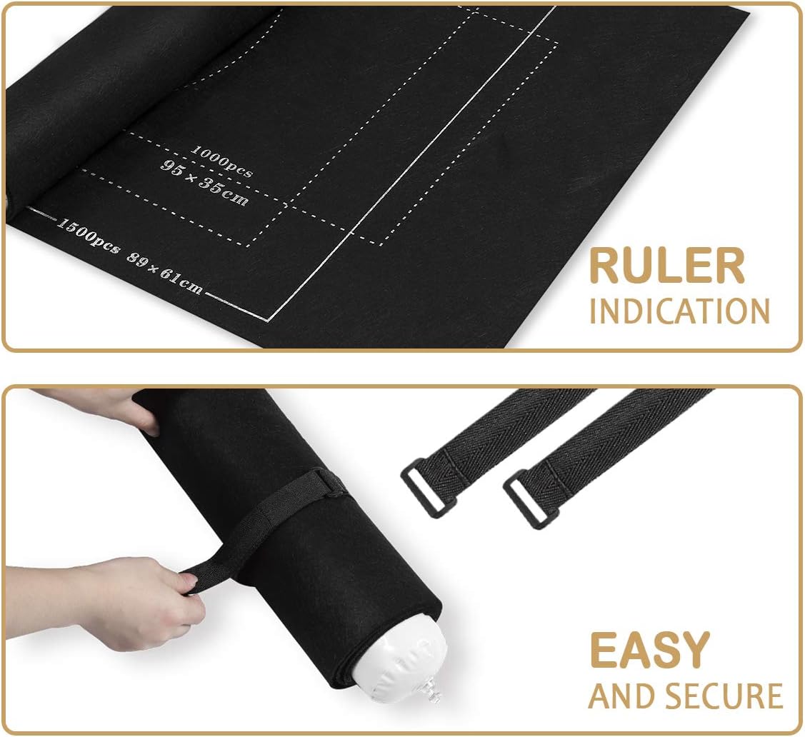 LOVEETA Puzzle Mat Jigsaw Roll Up - Puzzle Saver Storage Mats for 1500 Pieces Large Puzzle Keeper No Glue Jigsaw Puzzle Board Portable Thicker Felt Mat: Toys & Games