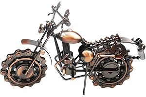 BEJARM Collectible Vintage Style Vehicles Motorcycle Model,Creative Retro Iron Art Motorcycle Miniature Sculpture Home Decor Ornaments Table Book Shelf Decoration Gift (Harley-E)