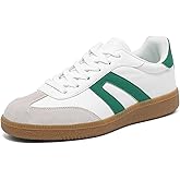 Women's Retro Gum Sole Fashion Sneakers-Lace Detail Casual Retro Walking Shoes-Gum Sole Casual Tennis-Anti Slip Trainers