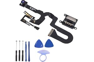 D-FLIFE 7MP Facing Front Camera Flex Cable W/Proximity Sensor Light Microphone Replacement Part + Earpiece Sound Replacement Compatible for iPhone 8 Plus 5.5" (All Carriers)