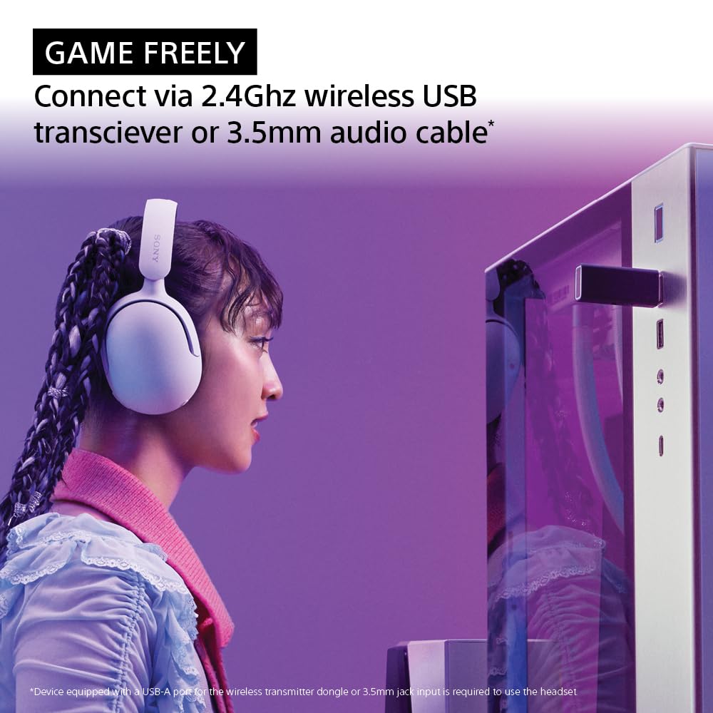 Sony INZONE H5 Wireless Gaming Headset, 360 Spatial Sound, Works with PC, PS5, 28 Hour Battery, 2.4Ghz Wireless and 3.5mm Audio Jack, WH-G500 Black