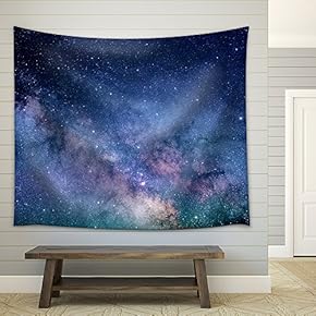 Starry Night Sky Deep Outer Space - Fabric Wall Tapestry Home Decor - 51x60 inches