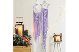 KYORYUGER Dream Catcher, Star Moon Dream Catcher, Home Decor, Boho Dream Catcher, Girls Bedroom Decor Dream Catcher Wall Decor, Gifts for Teenager Girls Friends Gifts, Gifts for Women Gifts for mom Purple Gifts