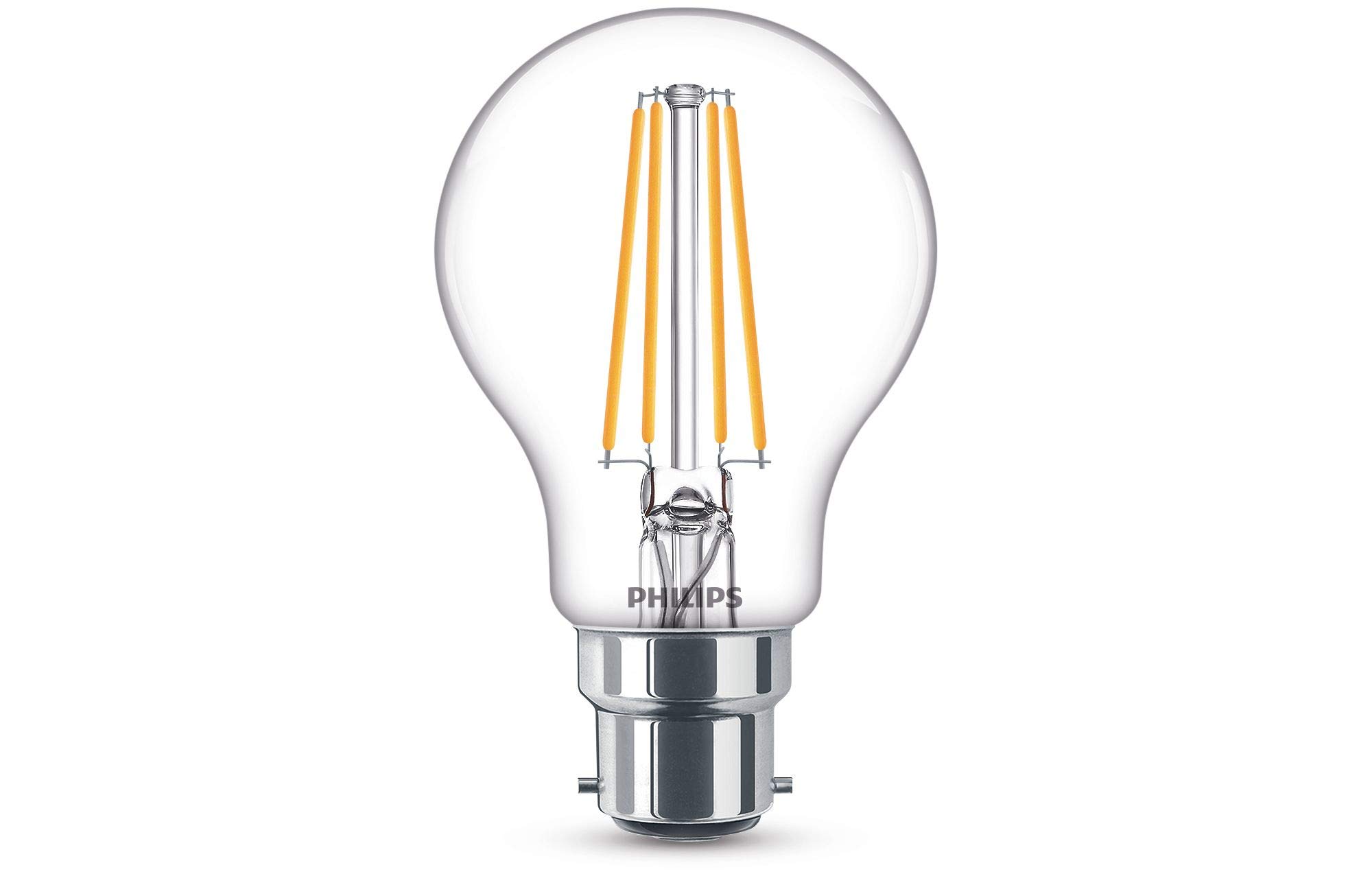 Philips LED Classic A60 Light Bulb 6 Pack [B22 Bayonet Cap] 7W - 60W Equivalent, Warm White (2700K) — image 1