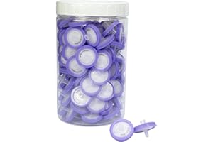 Syringe Filters PVDF Hydrophilic Filtration 0.22um Micron Pore Size 25mm Membrane Diameter Lab PVDF Membrane Disc Non-Sterile by Labfil, Pack of 100