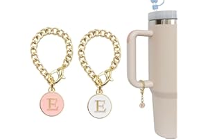 WLEAD Letter Charm Accessories for Stanley Cup – Cute 2-Piece Set for 20, 30, and 40 oz Tumblers with Handle, Perfect for Women and Girls