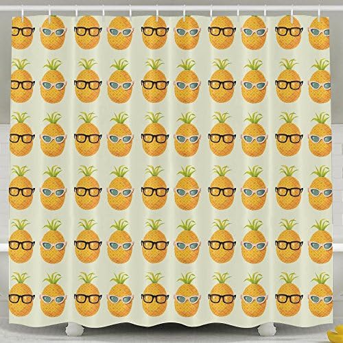Triple Pineapple Cool GlassWaterproof And Mildewproof Polyester Fabric Elegance Luxury Shower Curtain